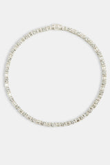 7mm Iced CZ Round & Rectangle Mix Tennis Chain