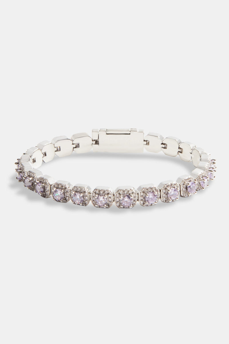 7mm Iced Lilac CZ Cluster Bracelet