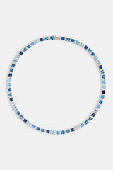 7mm Iced Blue CZ Square Tennis Chain