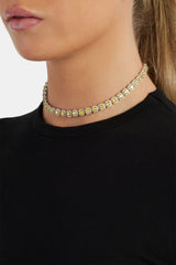 7mm Yellow Iced Clustered Tennis Chain Choker