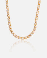 7mm Clustered Tennis Chain - Gold - Cernucci