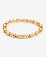 8mm Centre Baguette Bracelet - Gold