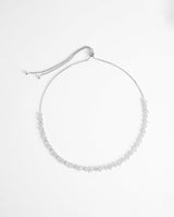 8mm Iced Cluster Toggle Tennis Necklace - White Gold