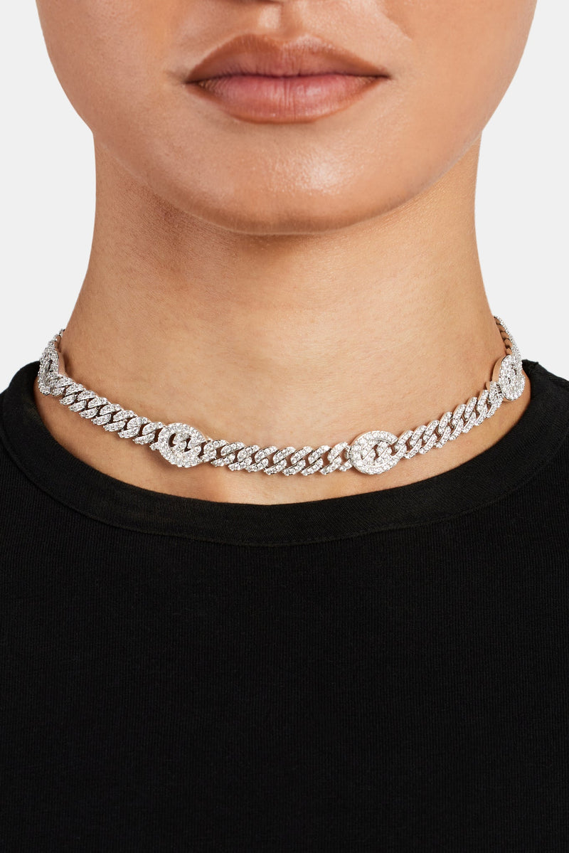 8mm Iced CZ C Repeat Choker