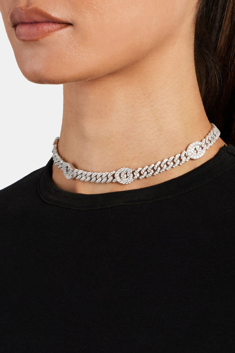 8mm Iced CZ C Repeat Choker