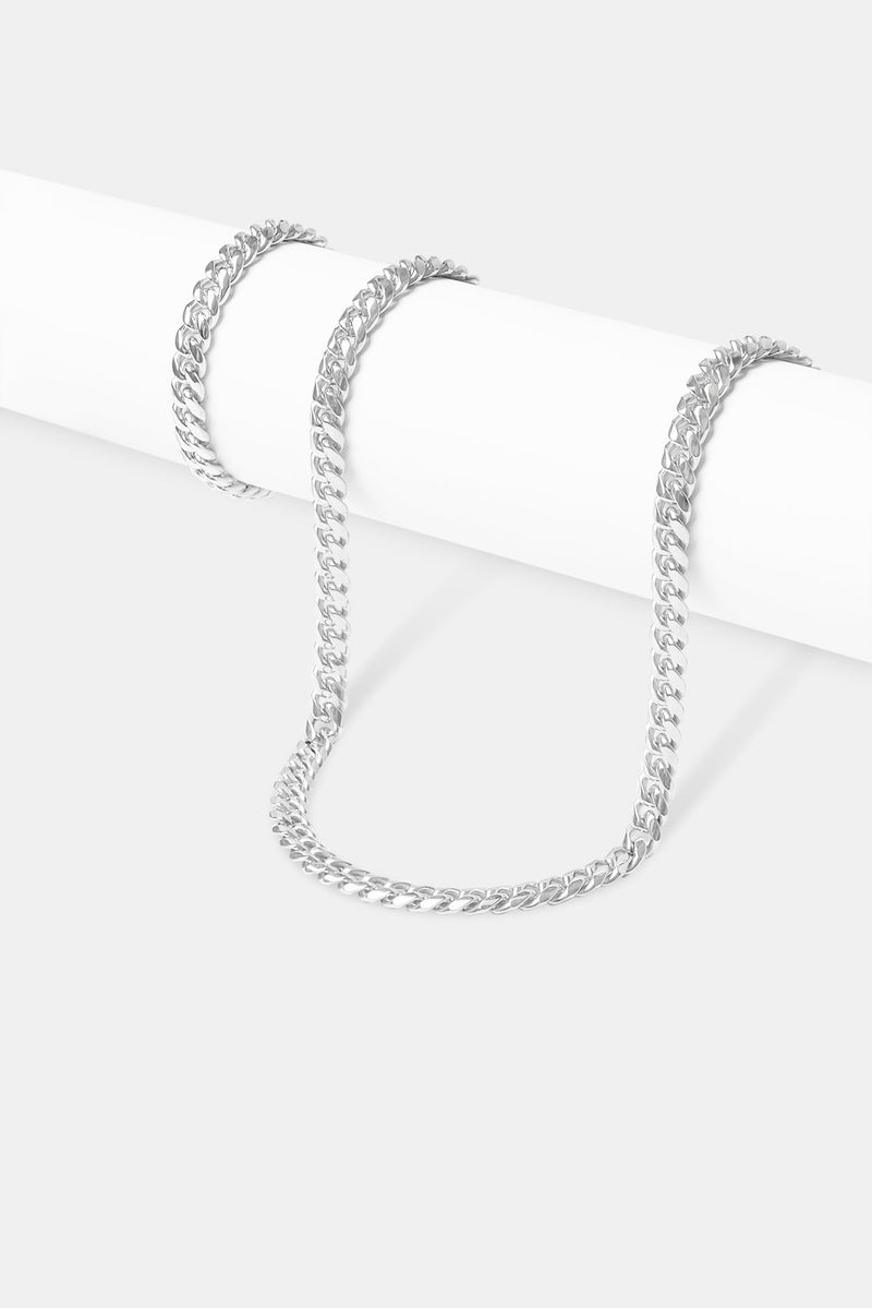 8mm Miami Cuban Chain & Bracelet - White