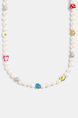 8mm Freshwater Pearl Mixed Motif Bead Necklace