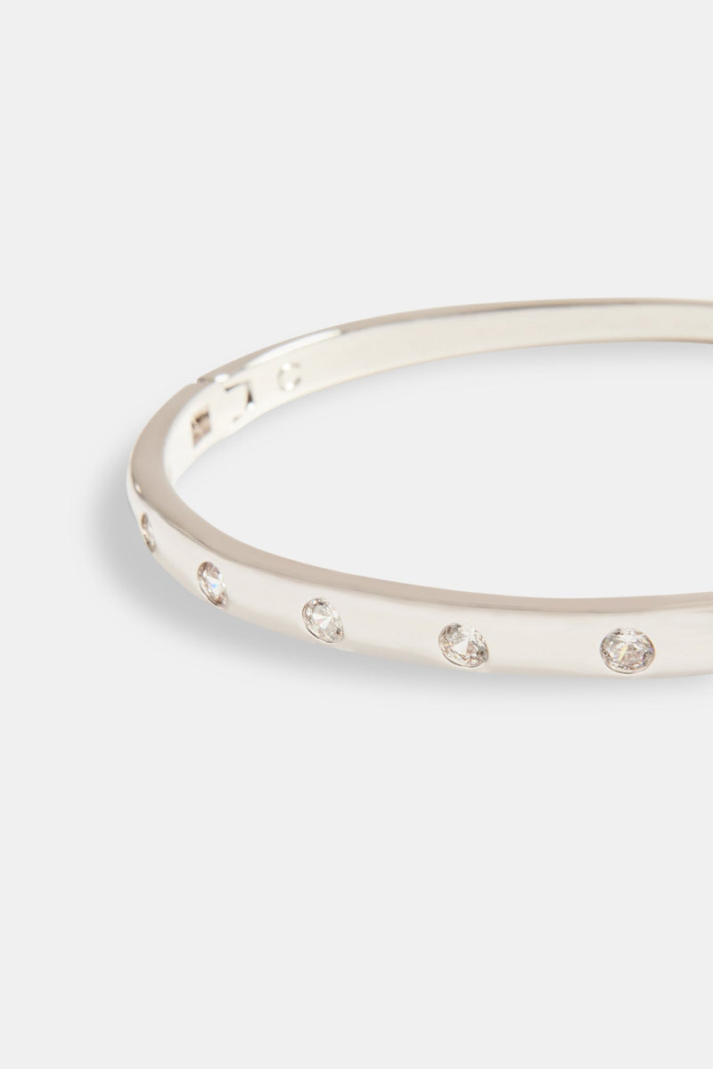 5mm Polished & Round CZ Bangle