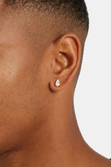 8mm Pear Stud Earrings - Gold