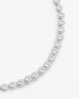 8mm Round Clustered Tennis Chain - White Gold