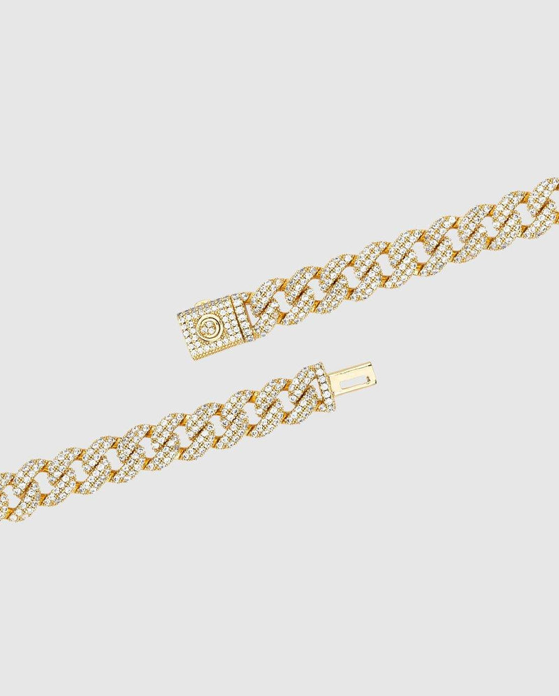 8mm Iced Cuban Link Bracelet - Gold - Cernucci