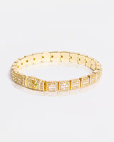 8mm Clustered Baguette Tennis Bracelet - Gold