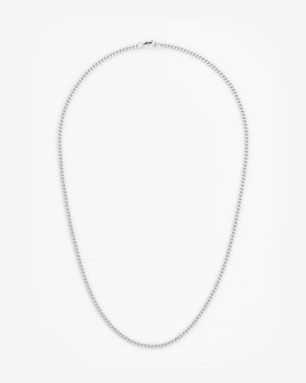 925 2.5mm Micro Cuban Chain - Silver