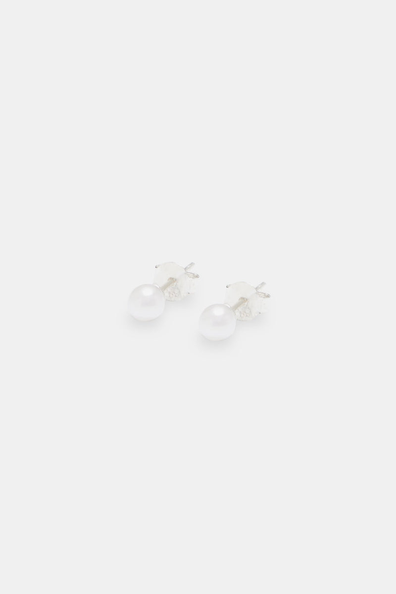 925 4mm Freshwater Pearl Round Stud Earrings