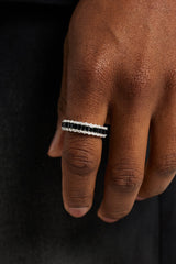 925 Black CZ Baguette Band Ring