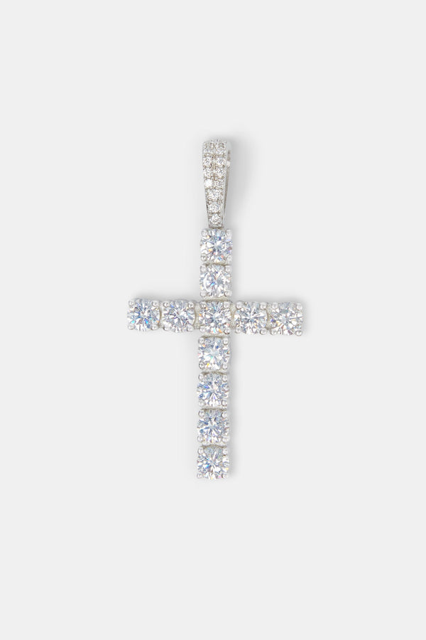 925 Cross Pendant - White
