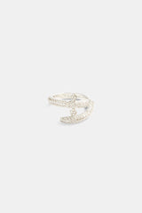 925 CZ Cross Wrap Around Ring