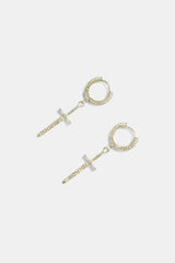 925 Iced Dagger Earrings