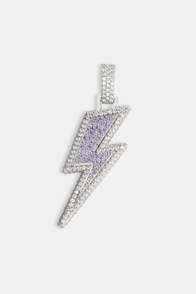 925 Lightning Bolt Pendant - White