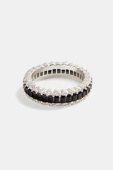 925 Black CZ Baguette Band Ring