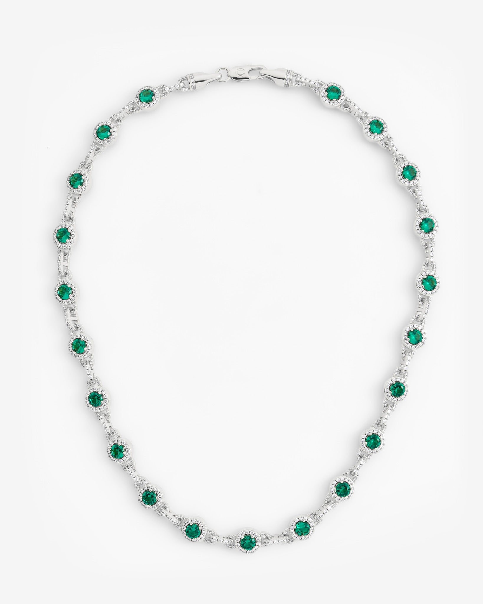 9mm Green Centre Stone Link Chain