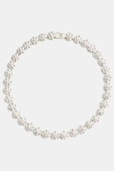 9mm Iced CZ Clear Flower Tennis Choker