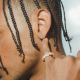925 Flower Earrings - Gold