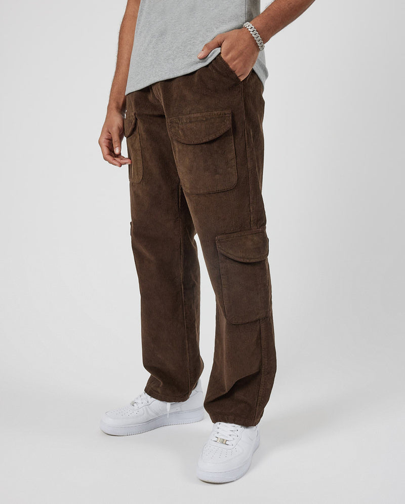 Cord Cargo Trouser - Chocolate