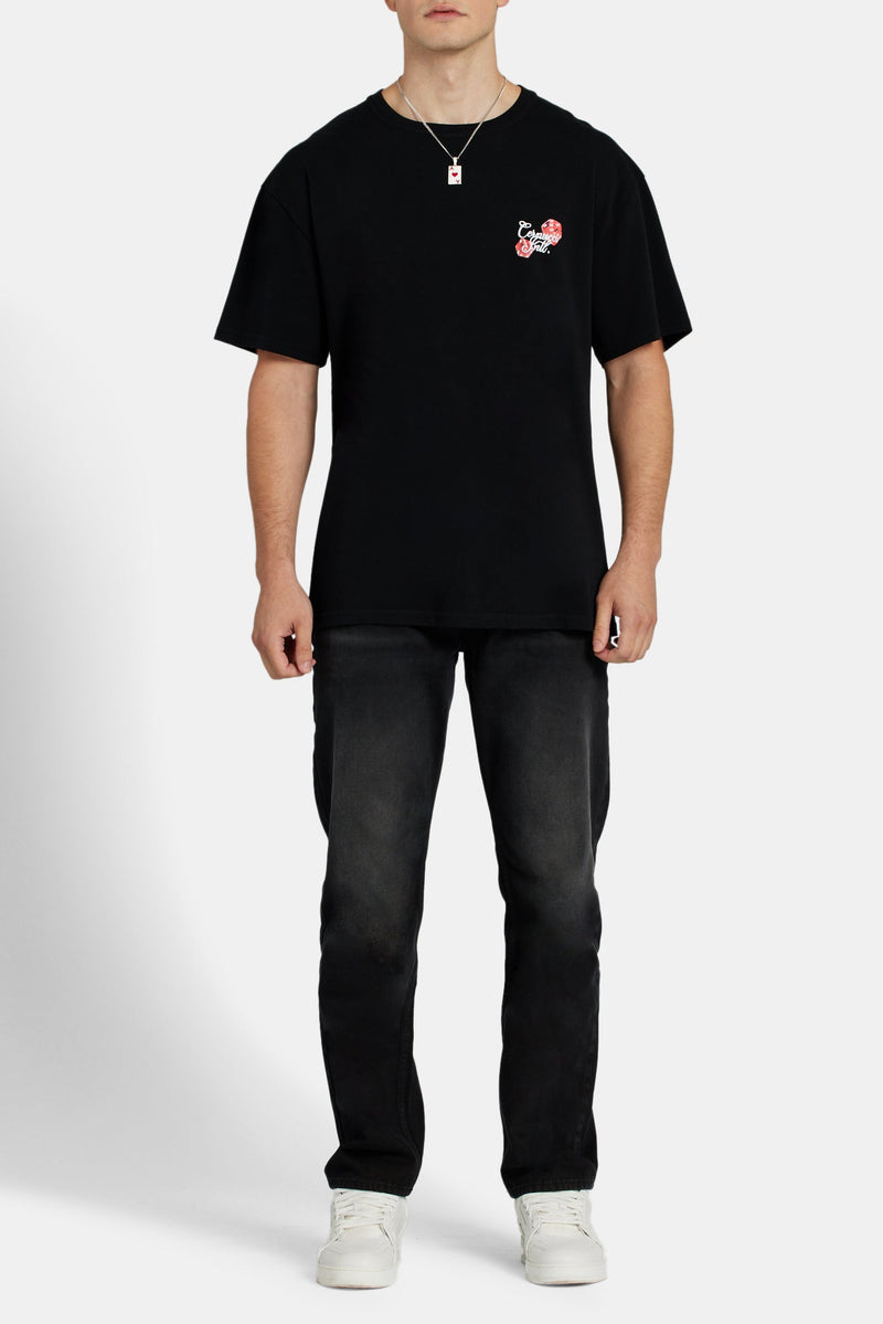 Red Dice Graphic T-Shirt - Black