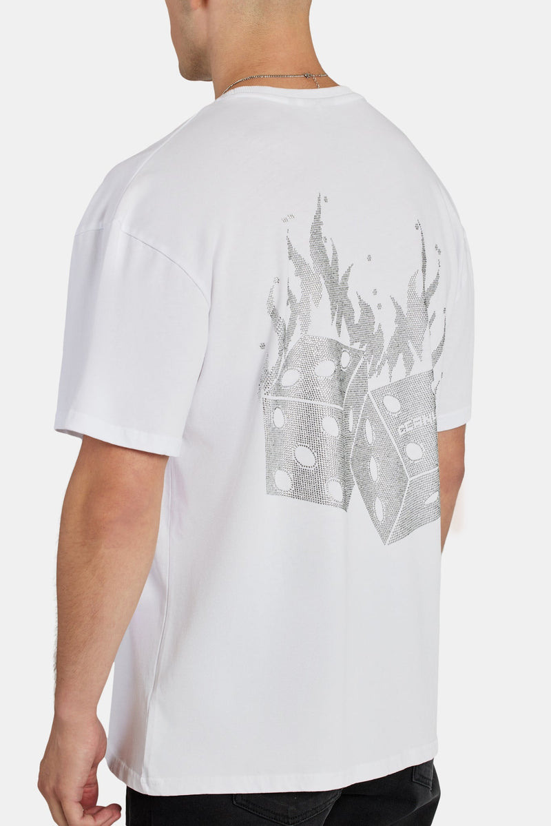 Rhinestone Dice T-Shirt - White