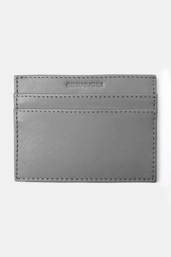 Cernucci Leather Card Holder - Grey