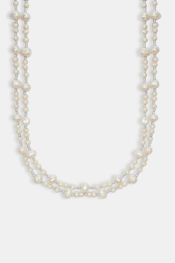Freshwater Pearl Double Layer Necklace - White