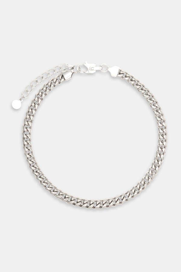 Womens Stainless Steel Miami Cuban Chain - White 8mm