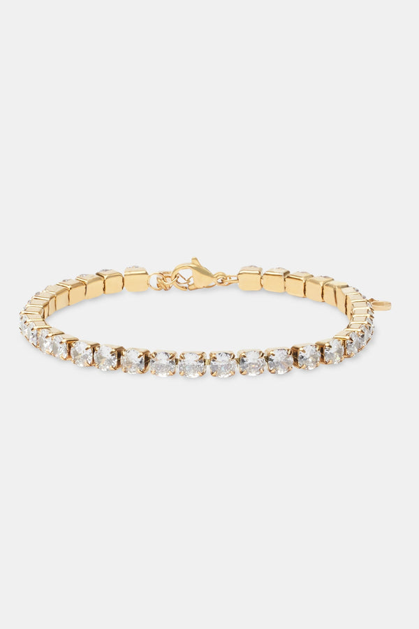 5mm Iced Tennis Anklet - Gold