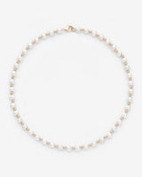 Beaded Pearl Necklace - Gold