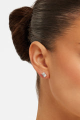 Baguette Stone Stud Earrings