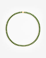 Green Bezel Tennis Chain - Gold