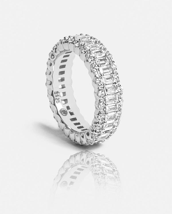 Baguette Band Ring - White Gold