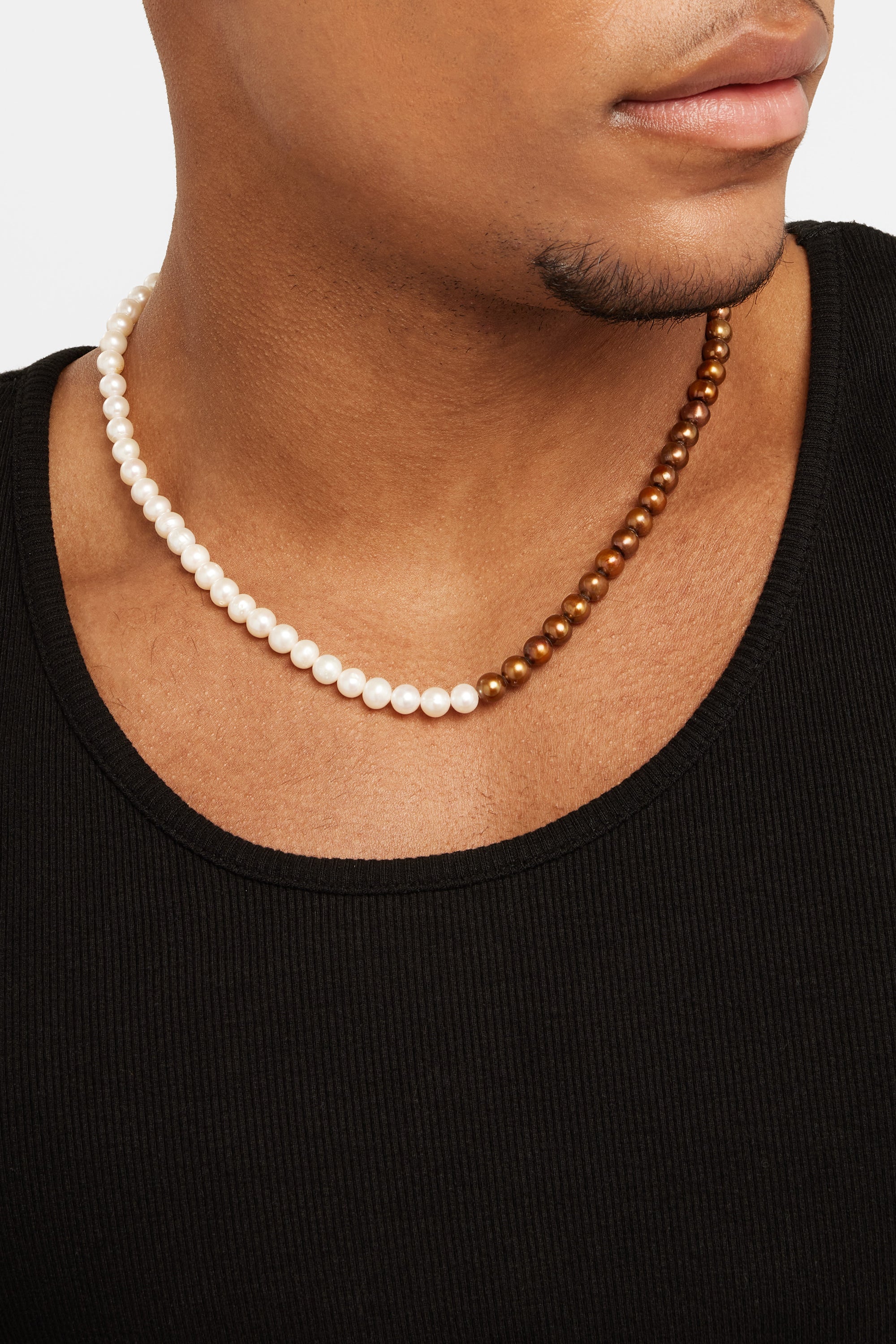 Colour Block Pearl Necklace - Gold – Cernucci US