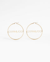 Cernucci Branded Small Hoop Earrings - Gold