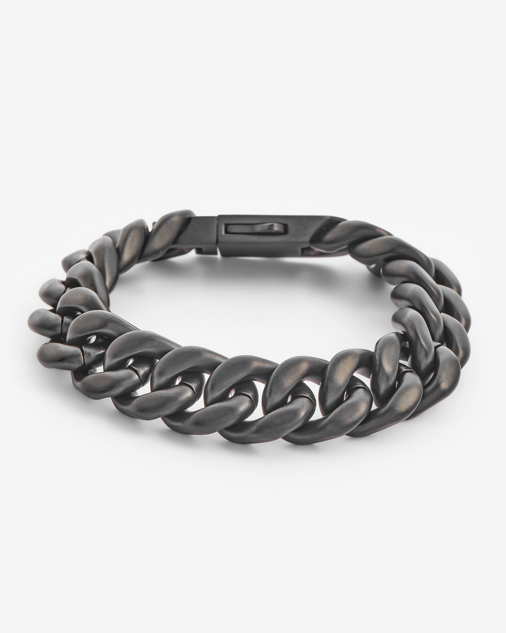 Coated Cuban Bracelet - Black - 12mm