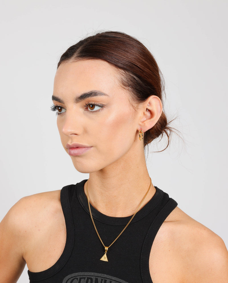 Curb Chain Drop Earrings - Gold