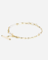Freshwater Pearl & Chain Link Anklet - Gold