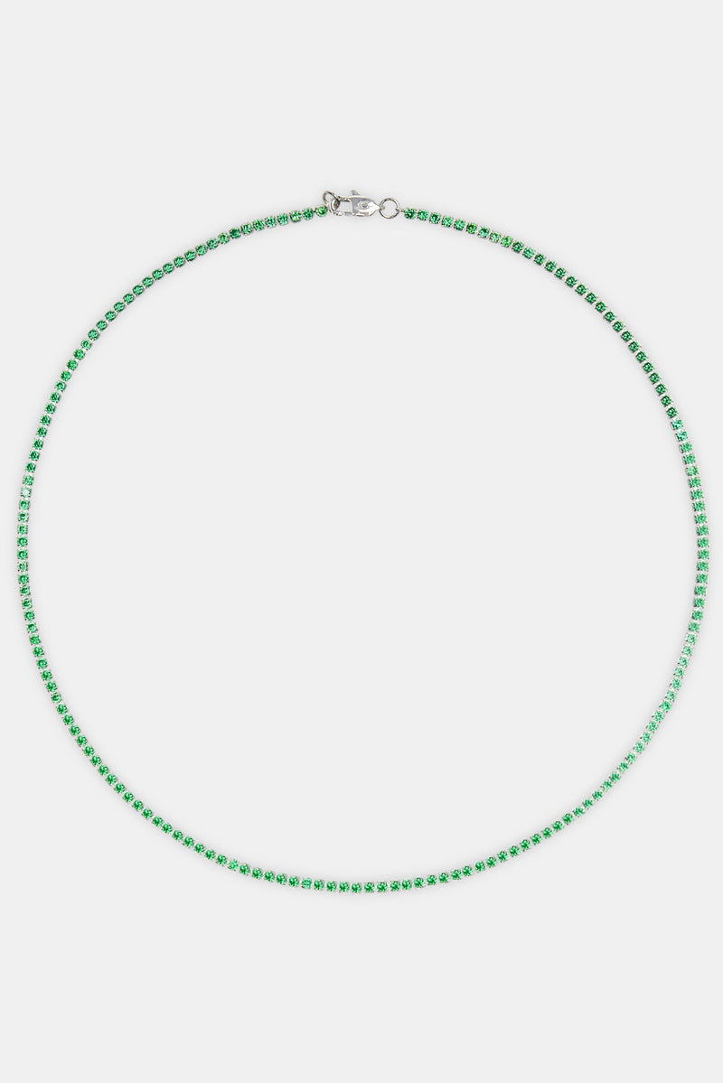 Micro Tennis Chain Green - White 2.5mm