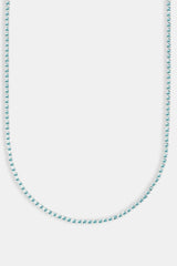 Micro Tennis Chain Light Blue - White 2.5mm