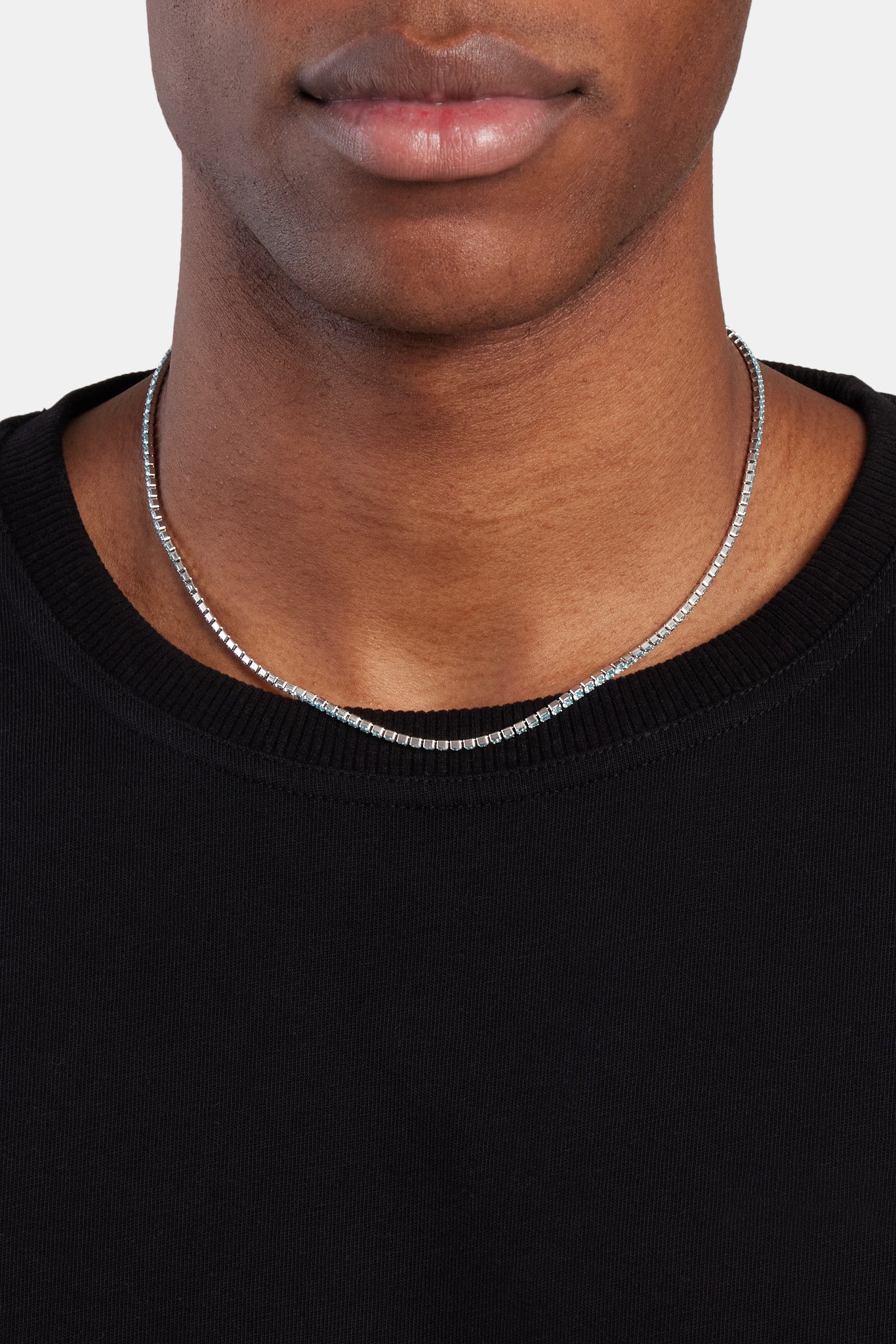 Micro Tennis Chain Rapper Chain Micro Tennis Chain Light Blue - White 2.5mm | Mens Chains | Shop Tennis ...