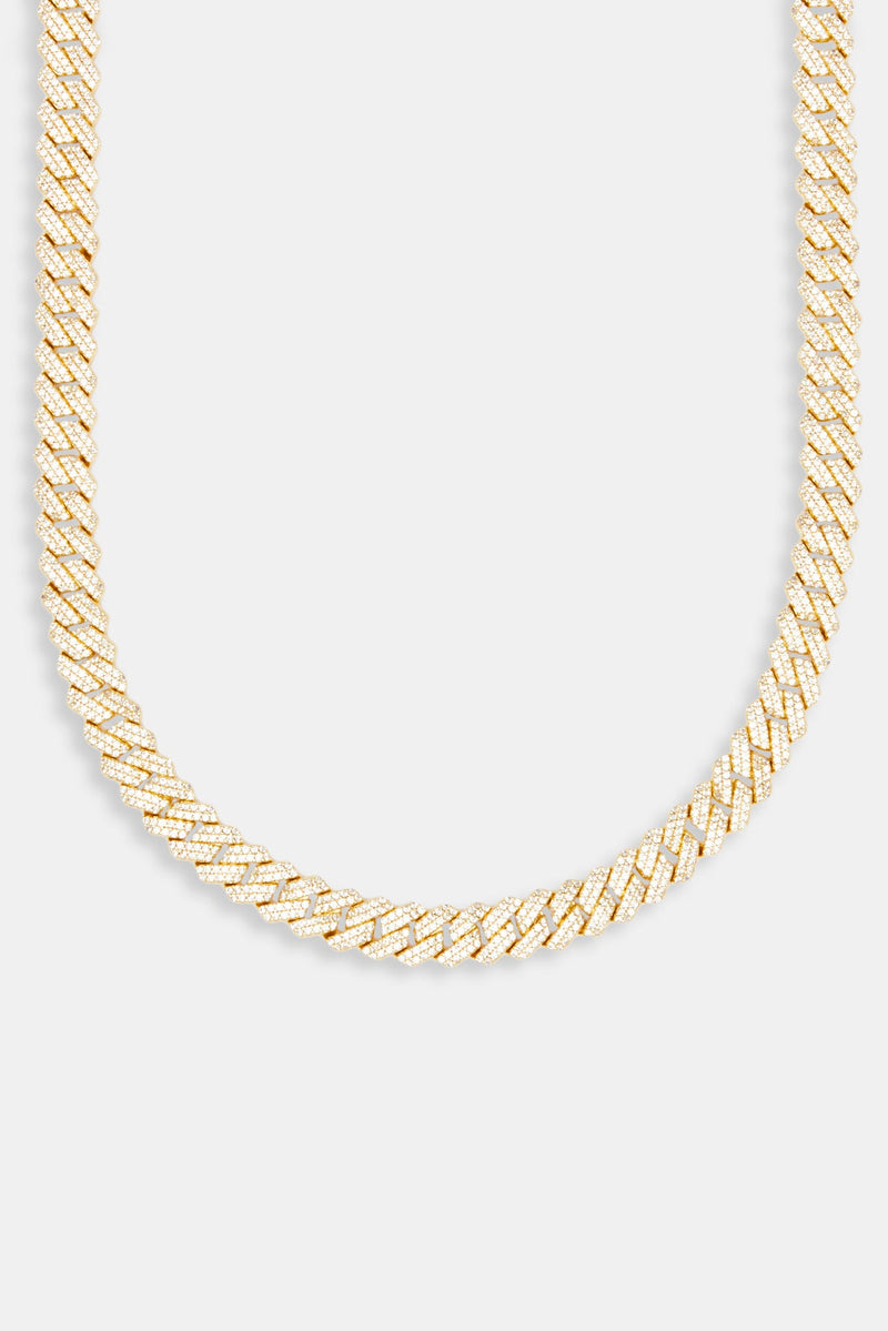 8mm Gold Plated Prong Cuban Chain