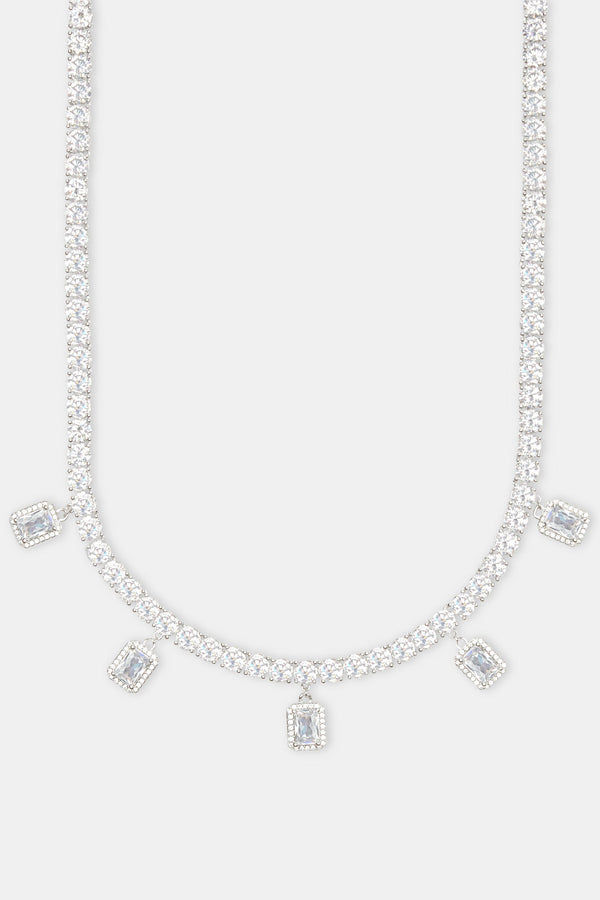 Iced Bezel Tennis Chain - White