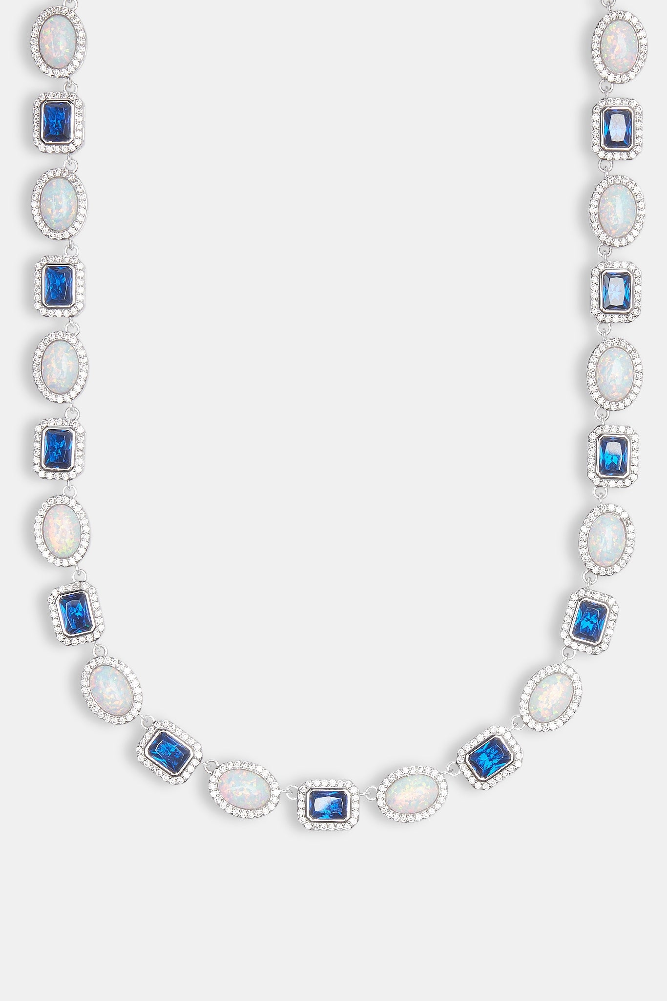 Opal & Blue Gemstone Chain & Bracelet - 10mm