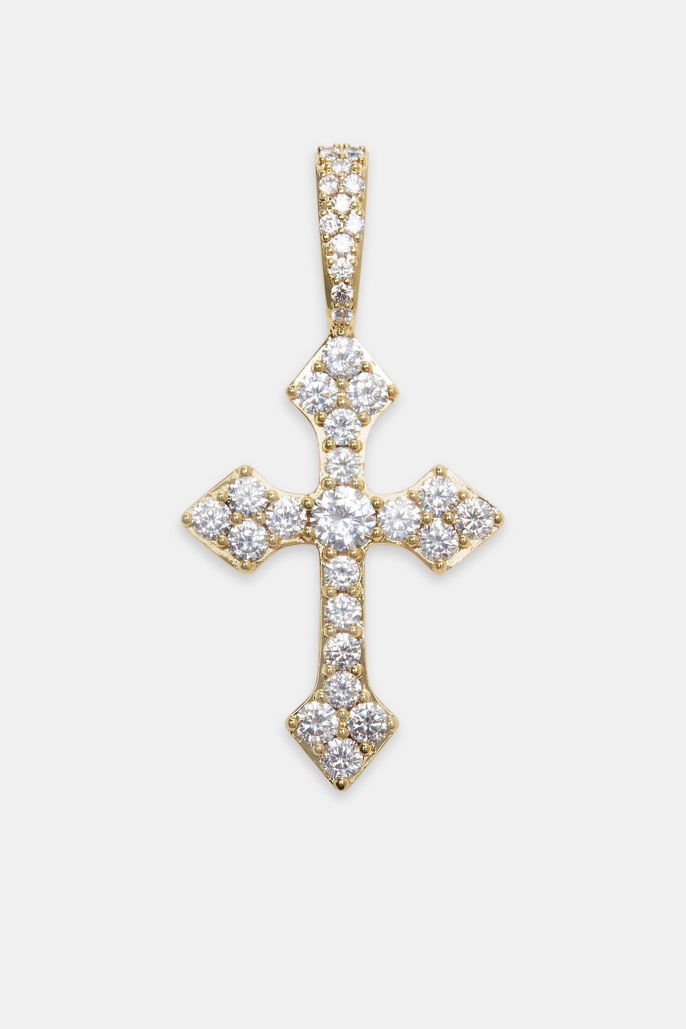 Iced 70mm Celtic Cross Pendant + 5mm Tennis Chain - Gold